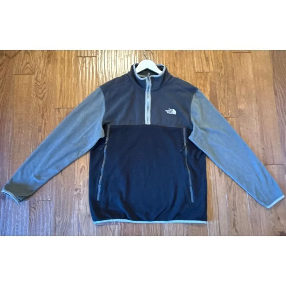The North Face men’s grey color black quarter zip fleece size XL